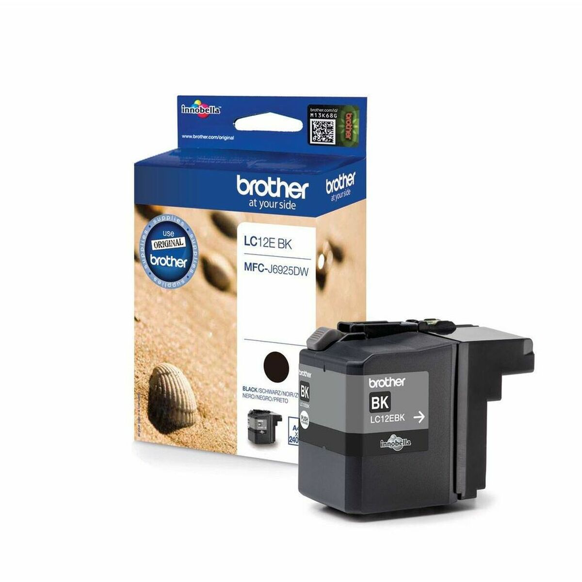 Tinteiro de Tinta Original Brother LC-12EBK Preto